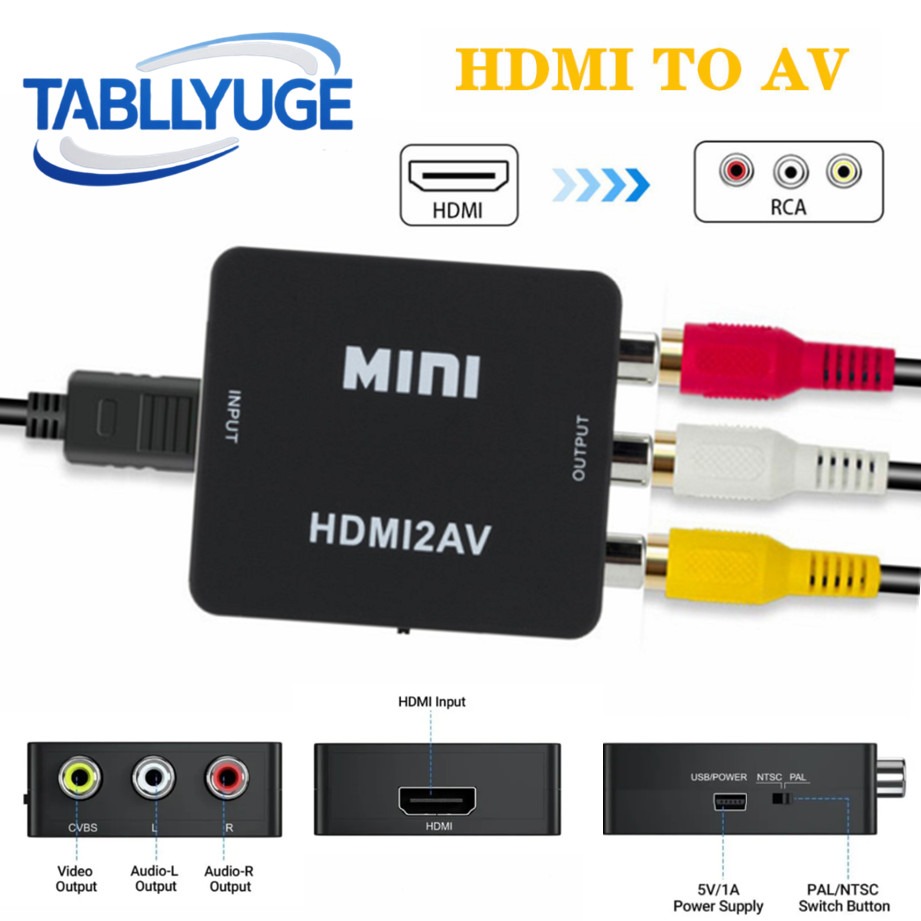 Hdmi Adapter Tablet - TABLLYUGE 1080P HDMI-متوافق مع AV RCA