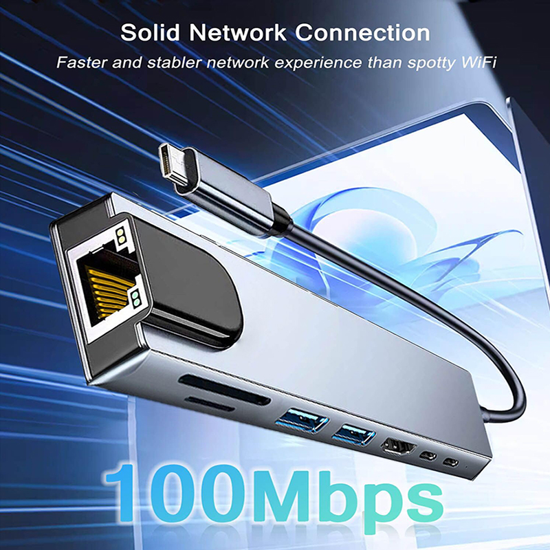 محور USB من النوع C 8 في 1 لمح - مراجعة Hdmi Adapter Tablet وسعره