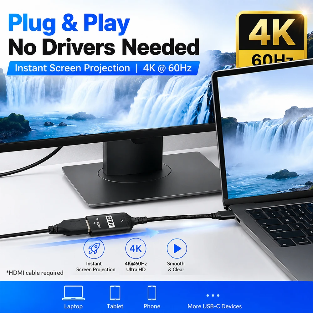 محول USB C إلى HDMI بدقة 4K@60 - مراجعة Hdmi Adapter Tablet وسعره