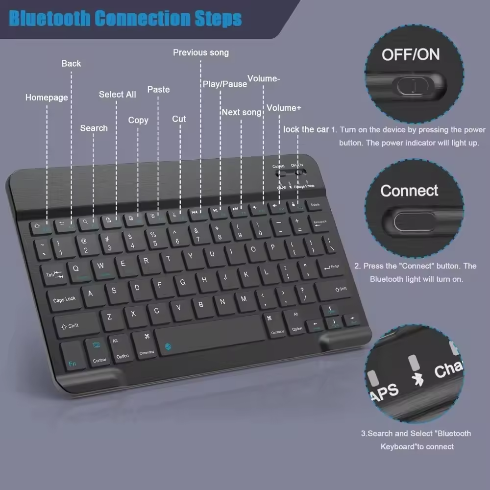 لوحة مفاتيح لاسلكية بلوتوث لله - مراجعة Tablet Pc Accessories وسعره