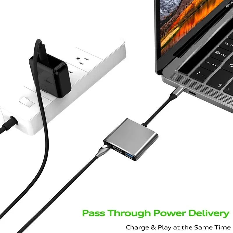 USB C HUB 3in1 نوع C 3.0 إلى H - مراجعة Hdmi Adapter Tablet وسعره