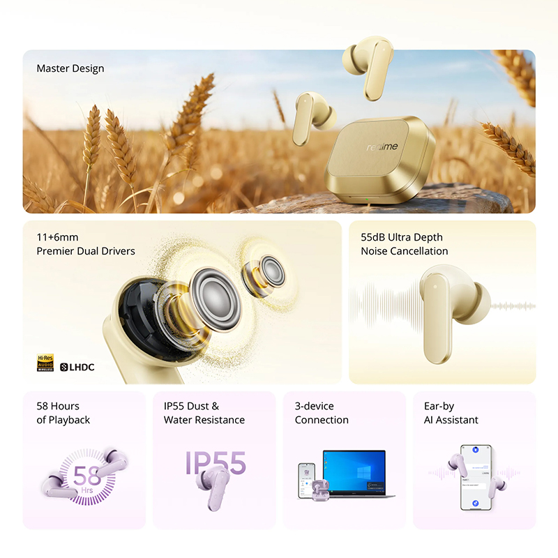 سماعات ريلمي بادز إير 8 النسخة - مراجعة Realme Tablet Accessories وسعره